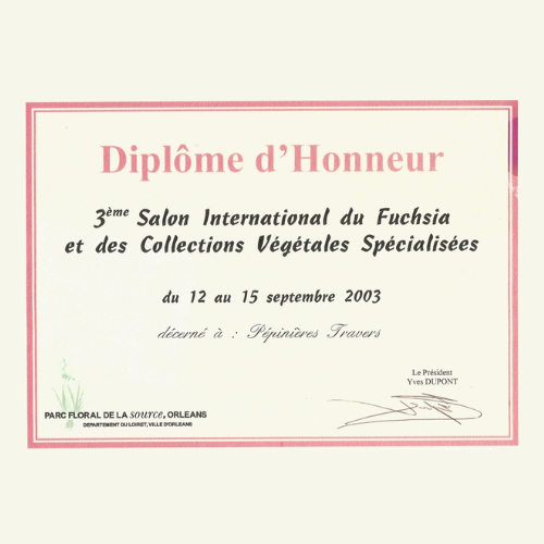 Salon International du Fuchsia et des Collections Végétales Spécialisées (Diplôme d'Honneur)